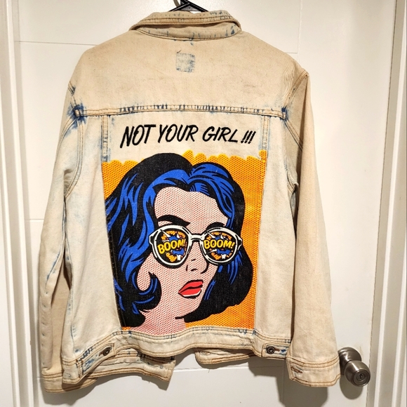 Boom Boom Jean "Not Your Girl" Jacket Size M - Picture 2 of 4